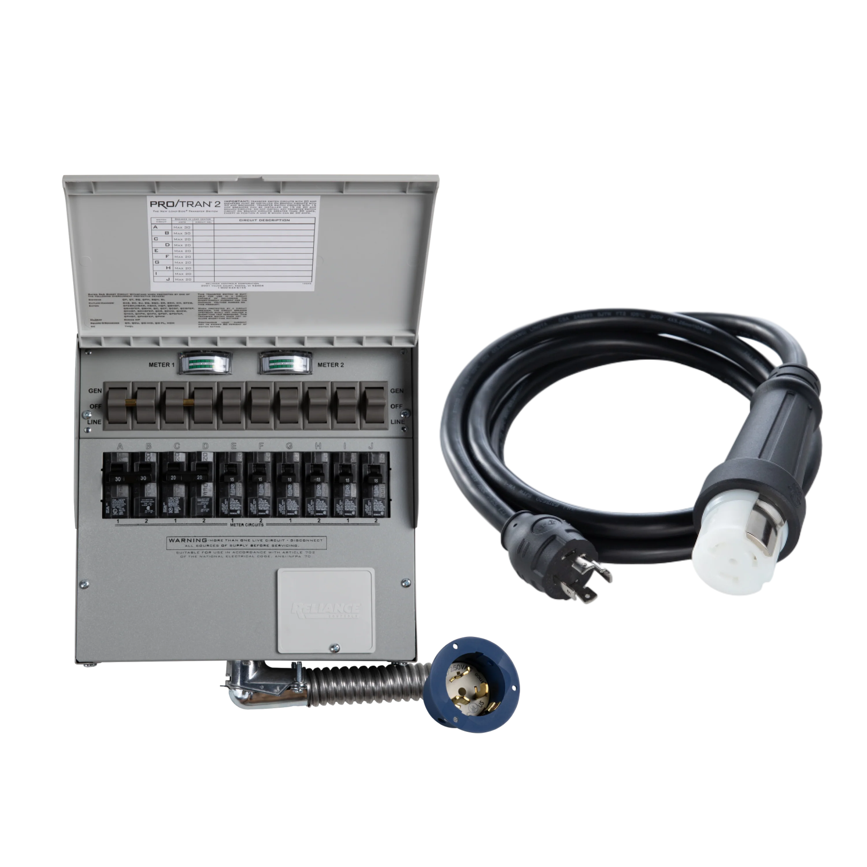 Anker SOLIX Home Backup Kit (120V/240V, 30 Amp, 10-Circuit Transfer Switch + Cable, For F3800 Plus & 2× F3000)