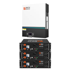RICH SOLAR NOVA 6548 | 6500 Watt (6.5kW) 48 Volt Off-Grid Hybrid Solar Inverter | Premium 6500W 48V Hybrid Inverter for Campers, Cabins, Tiny Homes, ADUs, RVs, Off-Grid | UL Certified Hybrid Inverters RICH SOLAR NOVA 6548 + 3 Pieces ALPHA 5 PRO