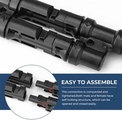 BougeRV Solar Branch Connectors Y Connector in Pair MMF+FFM Parallel Connection Accessories BougeRV