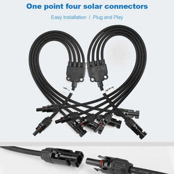 BougeRV Y Branch Parallel Connectors Extra Long 4 to 1 Solar Cable Accessories BougeRV