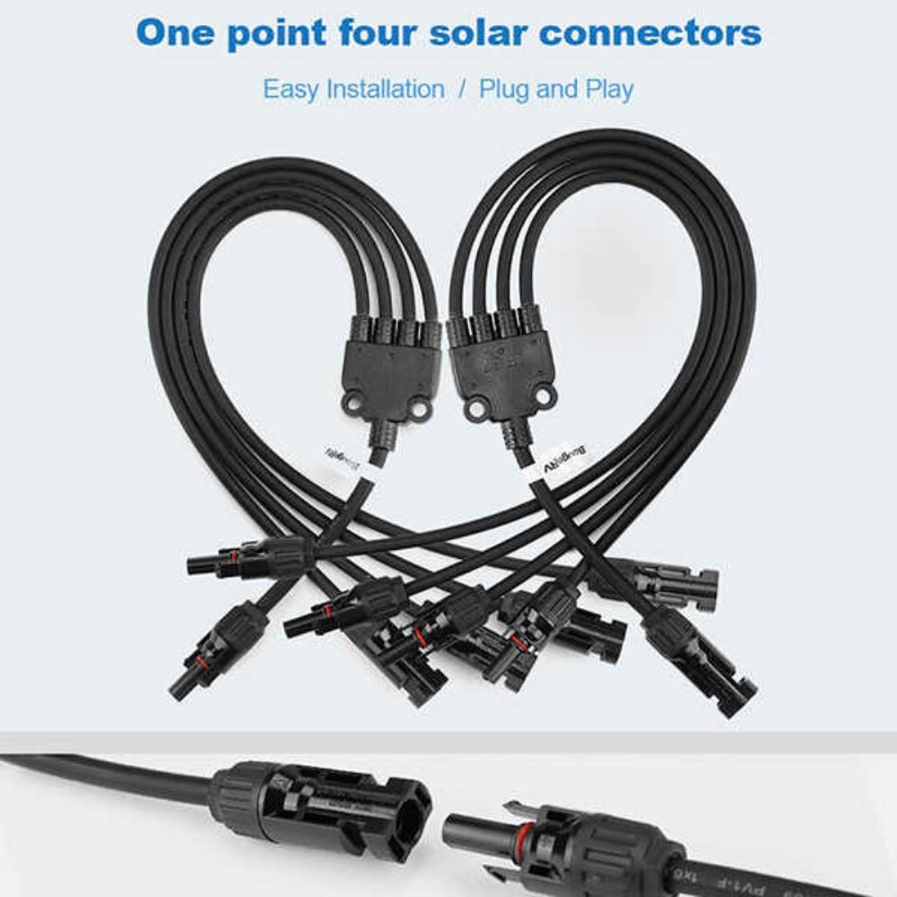 How To Install BougeRV Y Branch Parallel Connectors Extra Long 4 to 1 Solar Cable