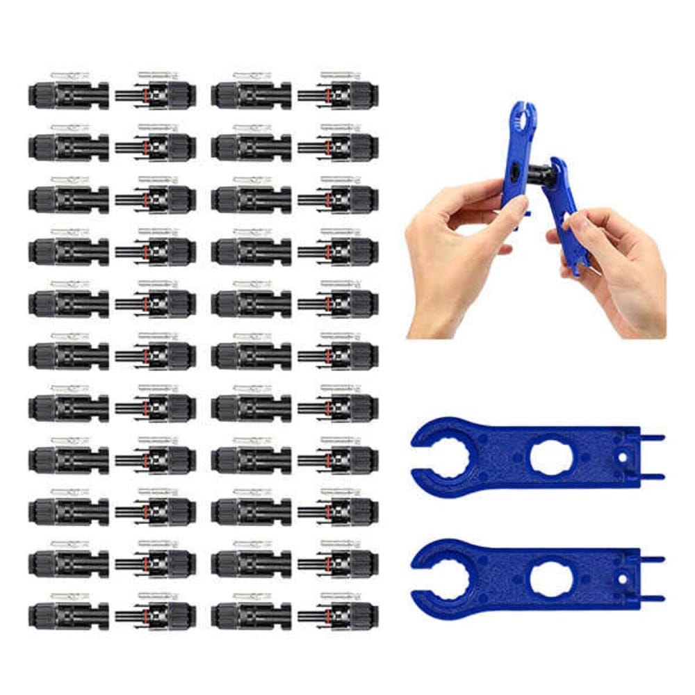 BougeRV 44PCS Solar Connector with Spanners IP67 Waterproof Male/Female Accessories BougeRV