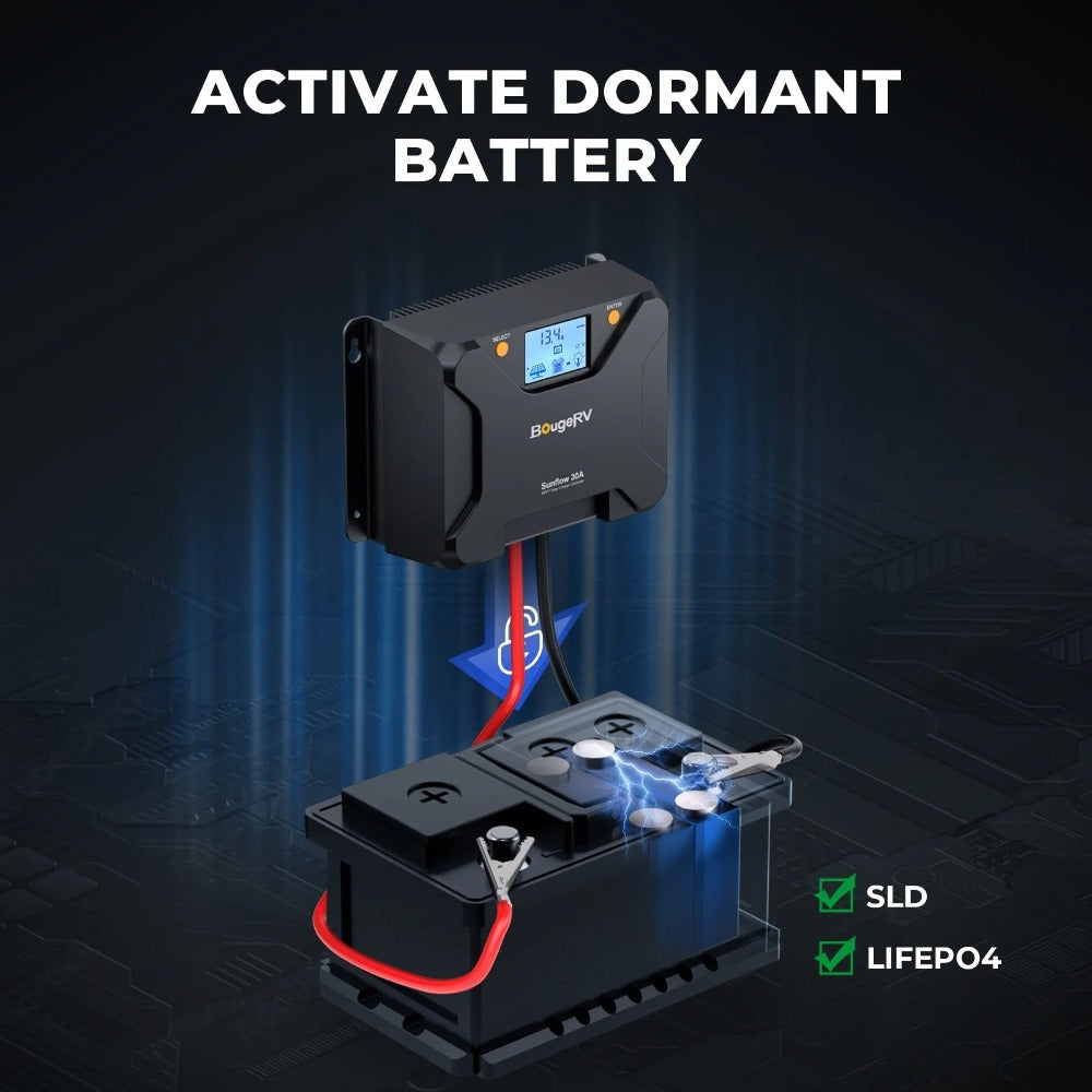 How To Use BougeRV Sunflow MPPT Solar Charge Controller To Activate Dormant Battery 