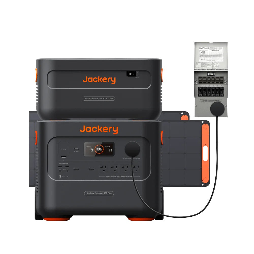 Jackery Solar Generator 2000 Plus Kit (4kWh + SolarSaga 200W x2) + Transfer Switch