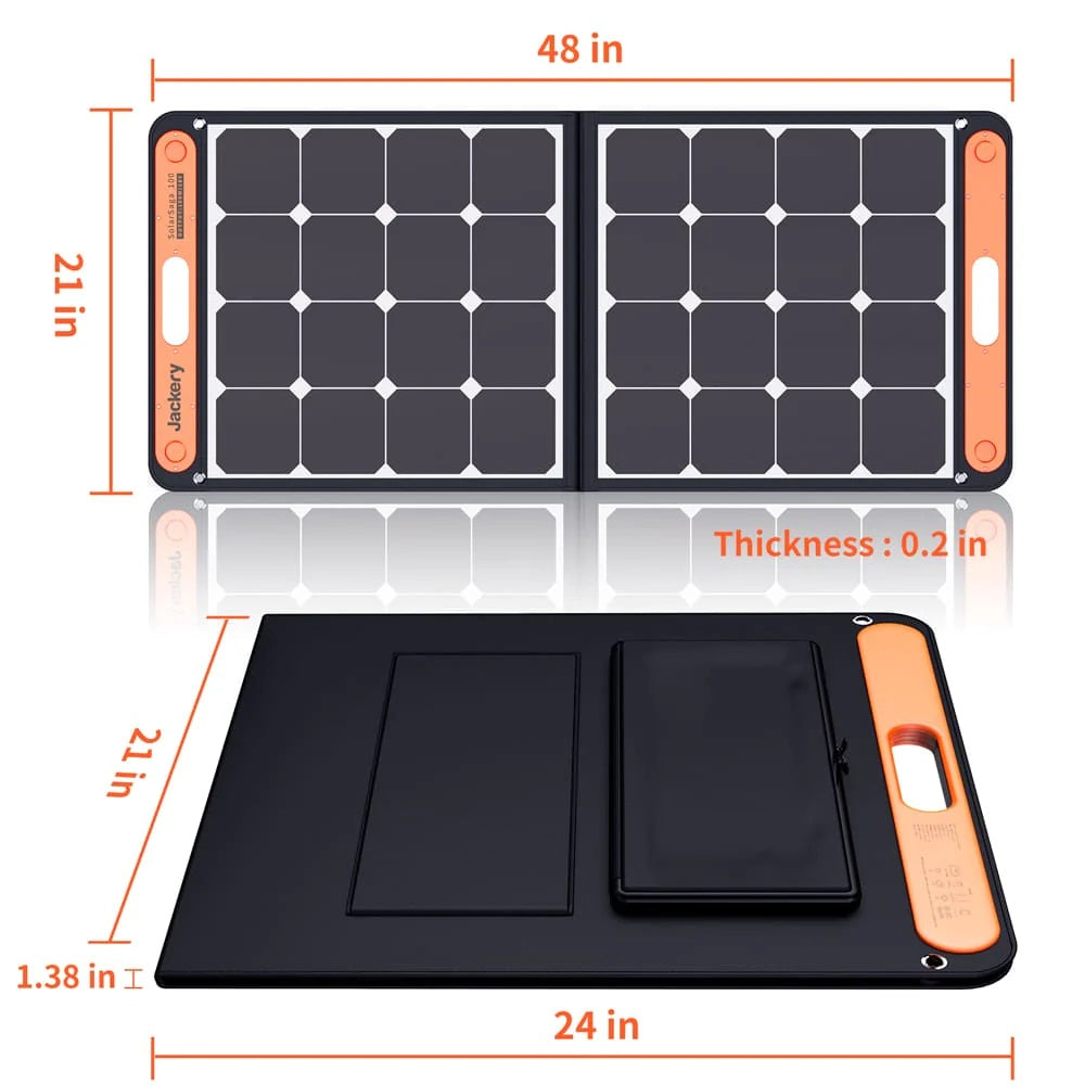 Jackery SolarSaga 100W Solar Panel Size Chart