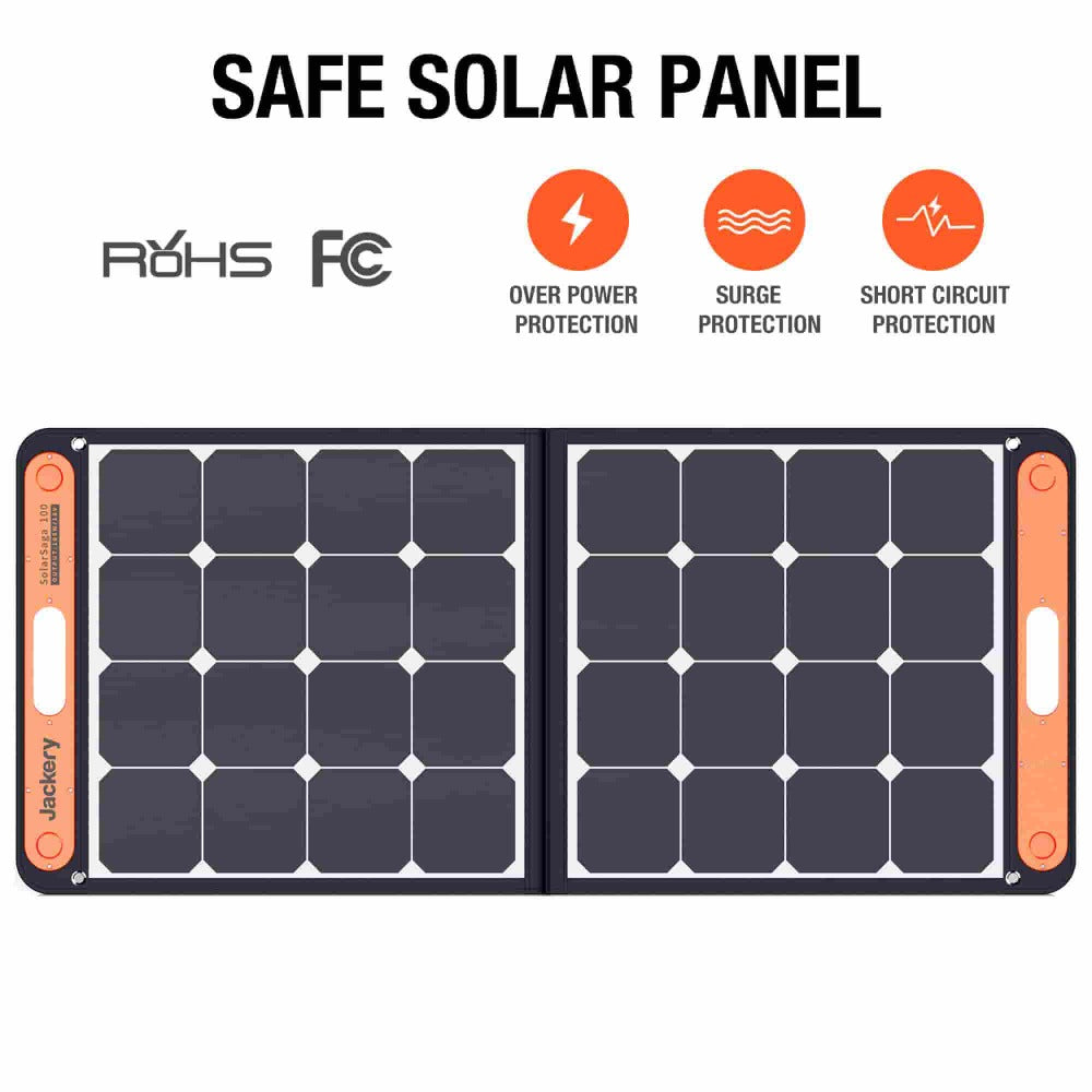 Jackery SolarSaga 100W Solar Panel With Safe Solar Panel