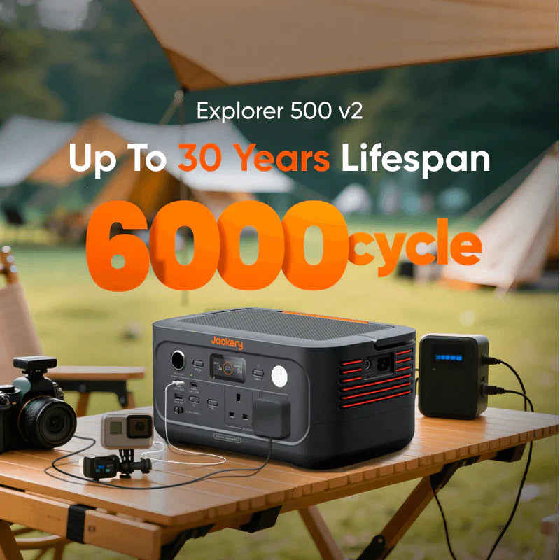 Jackery Explorer 500 v2 Portable Power Station with 100W Air Solar Panel