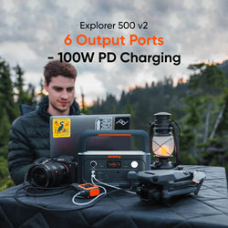 Jackery Explorer 500 v2 Portable Power Station with 100W Air Solar Panel