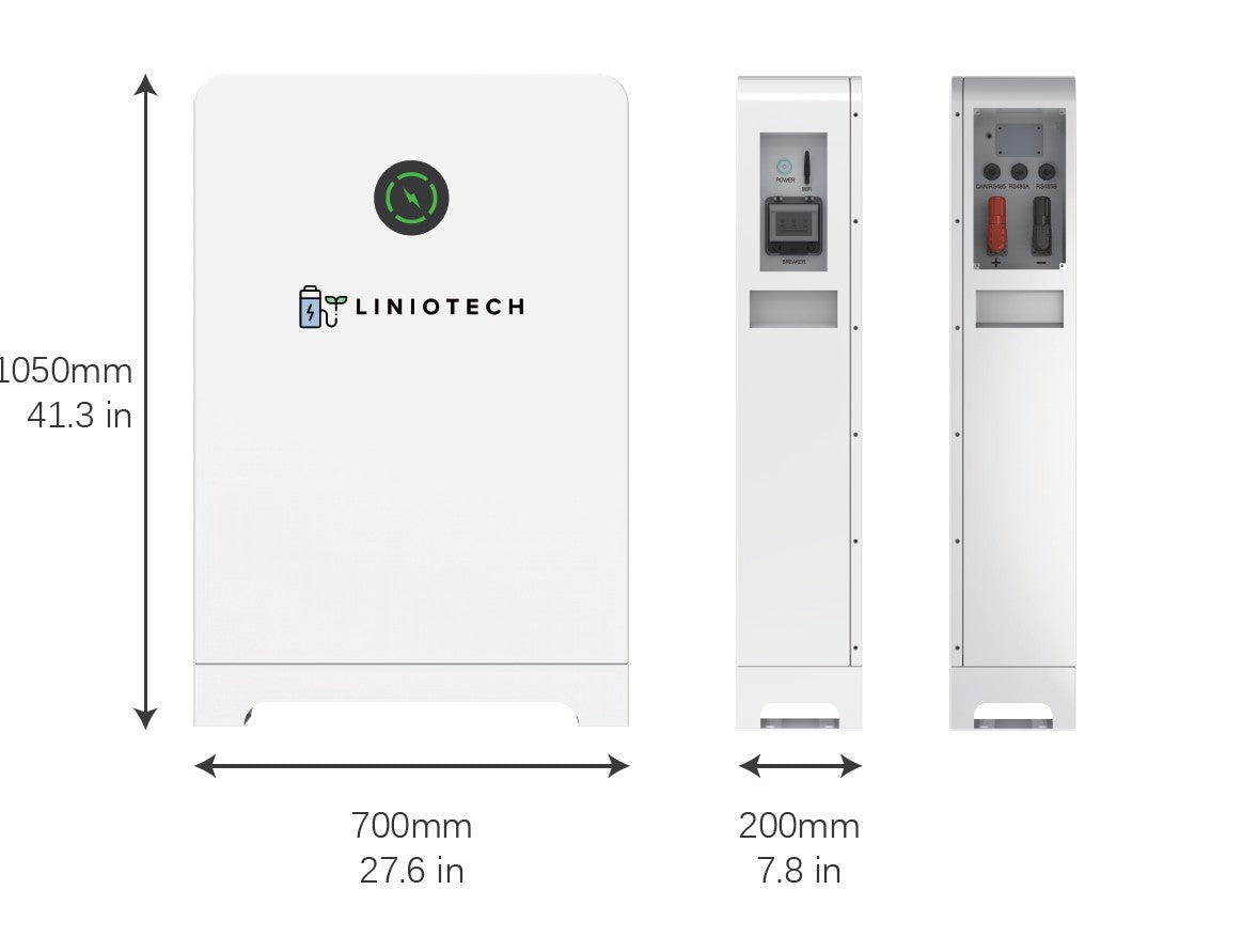 LINIOTECH 14.33KWH Lifepo4 48V 280Ah Battery Storage IP65 Outdoor Rated Floor Mount