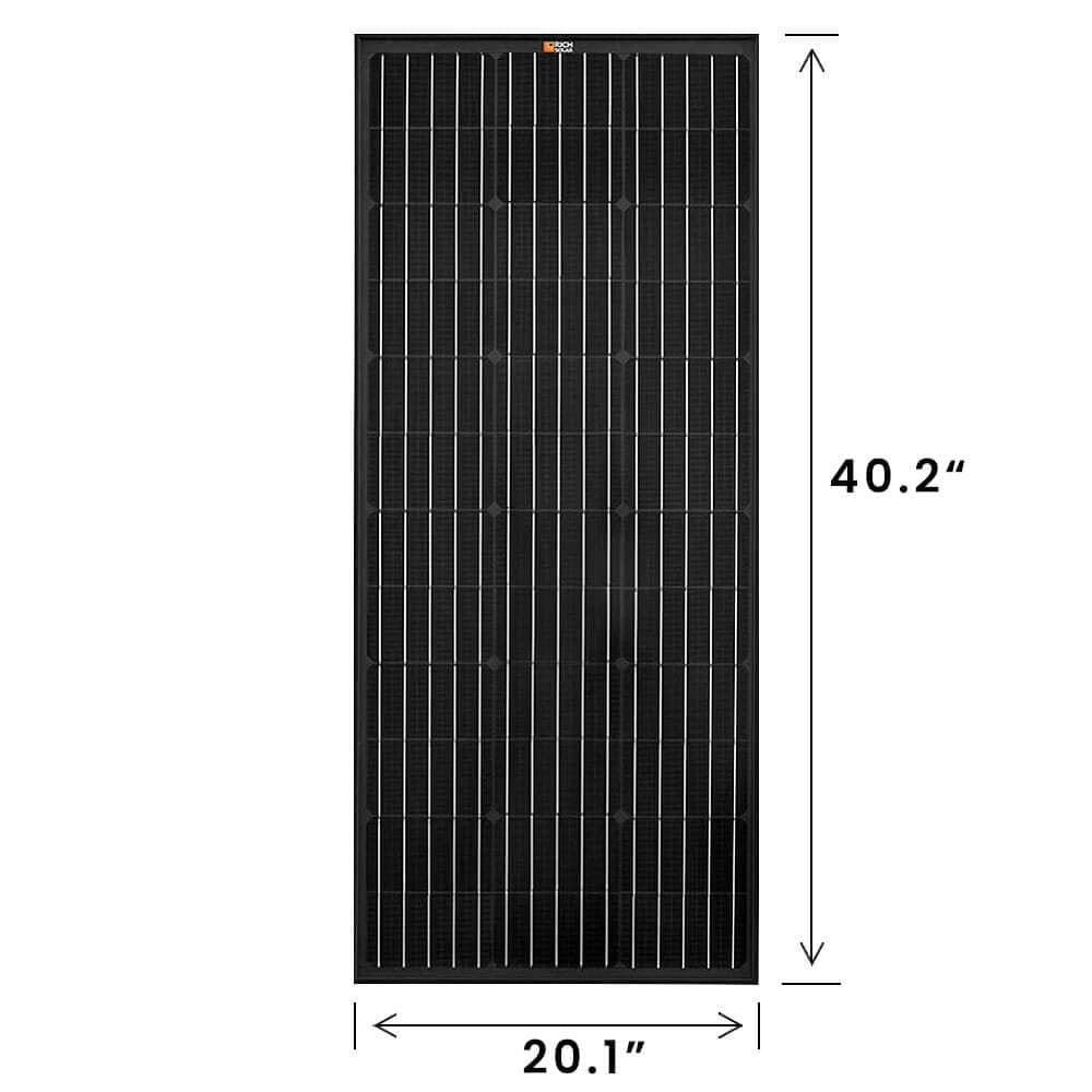 RICH SOLAR | MEGA 100 ONYX | 100 Watt Black Solar Panel | Premier 12V Off-Grid Solar Panel for Vans, RVs, Boats | 25-Year Output Warranty | UL Certified Rigid Solar Panels RICH SOLAR