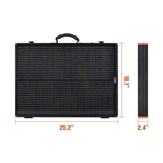 RICH SOLAR MEGA 100 Portable Briefcase Charging Kit | 100 Watt Portable Solar Panel | Premium 12V Portable Solar Panel for Generators, Boats, Power Stations | High Efficiency Solar Panels RICH SOLAR