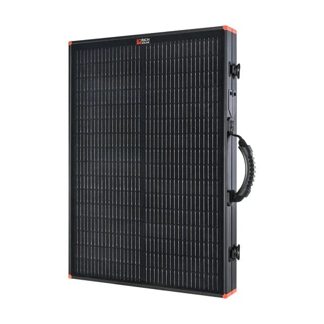 RICH SOLAR MEGA 100 Portable Briefcase Solar Panel | 100 Watt Portable Solar Panel | Premier 12V Portable Solar Panel for Generators, Power Stations, Vans | High Efficiency Portable Solar Panels RICH SOLAR