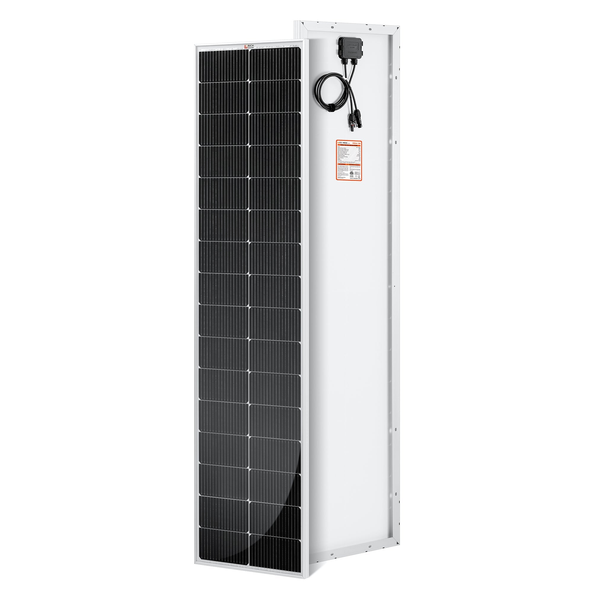 RICH SOLAR | MEGA 130 SLIM | 130W 12V Compact Solar Panel | UL Certified