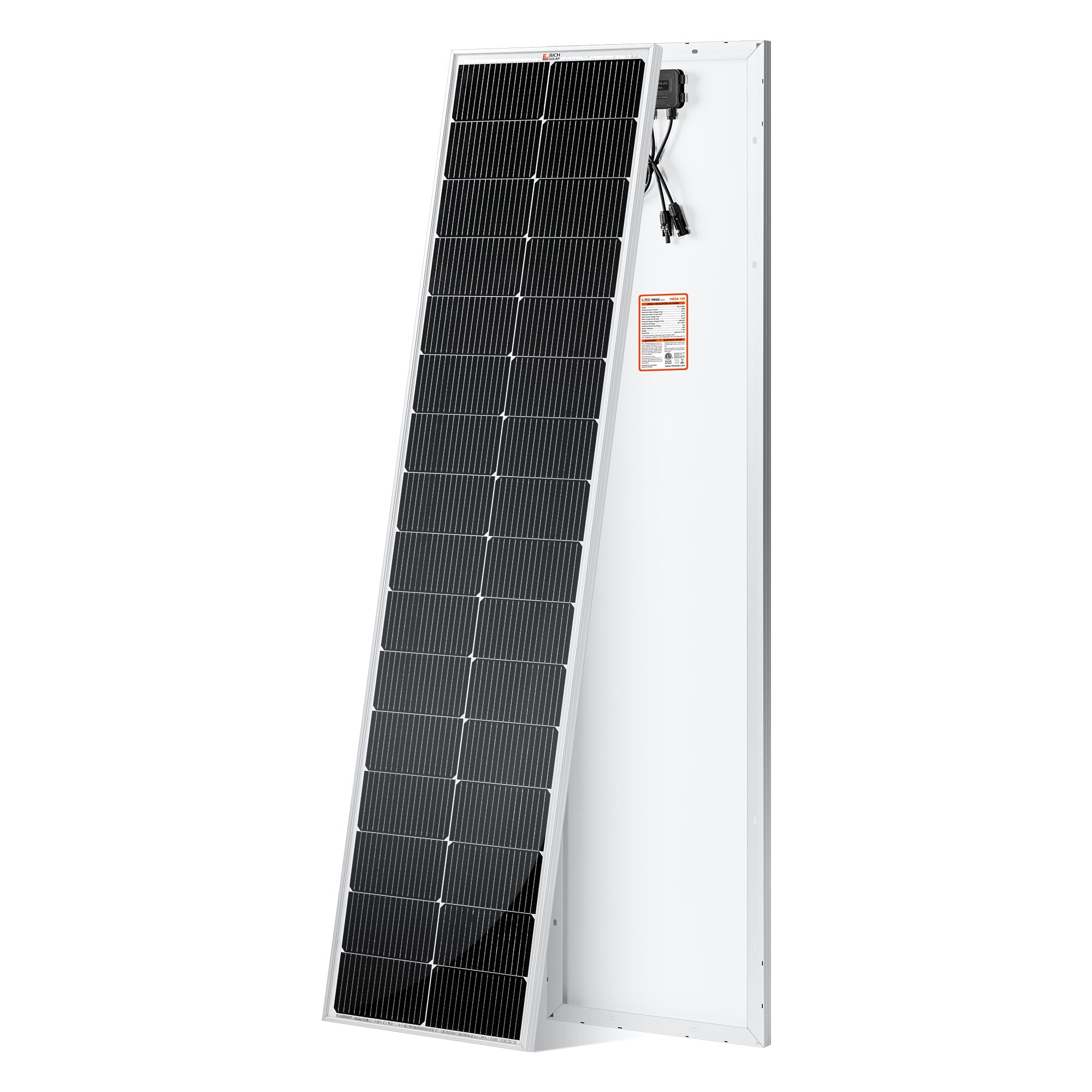 RICH SOLAR | MEGA 130 SLIM | 130W 12V Compact Solar Panel | UL Certified