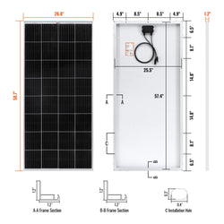 RICH SOLAR MEGA 200 | 200 Watt Solar Panel | Premier 12V Off-Grid Solar Panel for RVs Cabins, Boats | 25-Year Output Warranty | UL Certified Rigid Solar Panels RICH SOLAR
