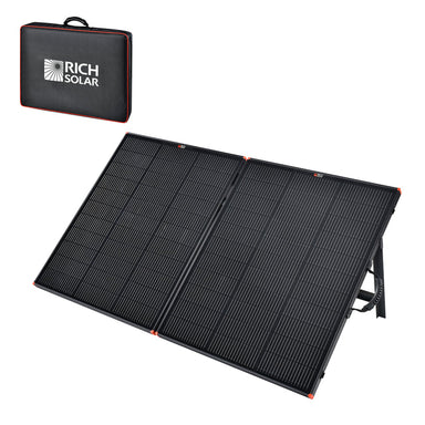 RICH SOLAR MEGA 200 Portable Briefcase Solar Panel | 200 Watt Portable Solar Panel | Powerful 12V Portable Solar Panel for Generators, Power Stations, Campers | High Efficiency Portable Solar Panels Rich Solar