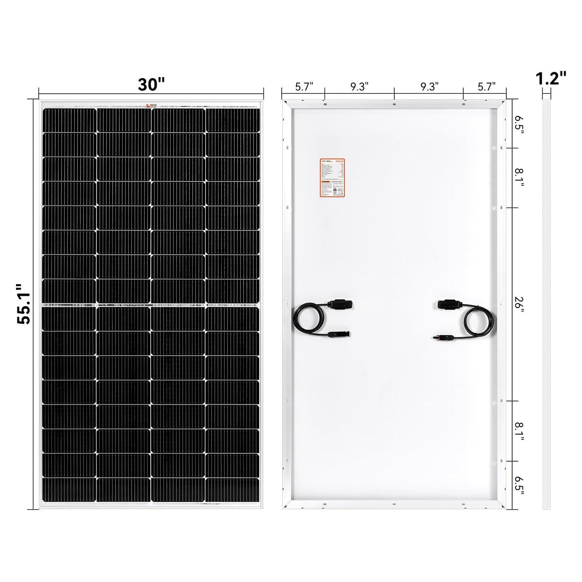 RICH SOLAR | MEGA 220 | 220W 12V Off-Grid Solar Panel | 25-Year Warranty | UL Certified Rigid Solar Panels RICH SOLAR