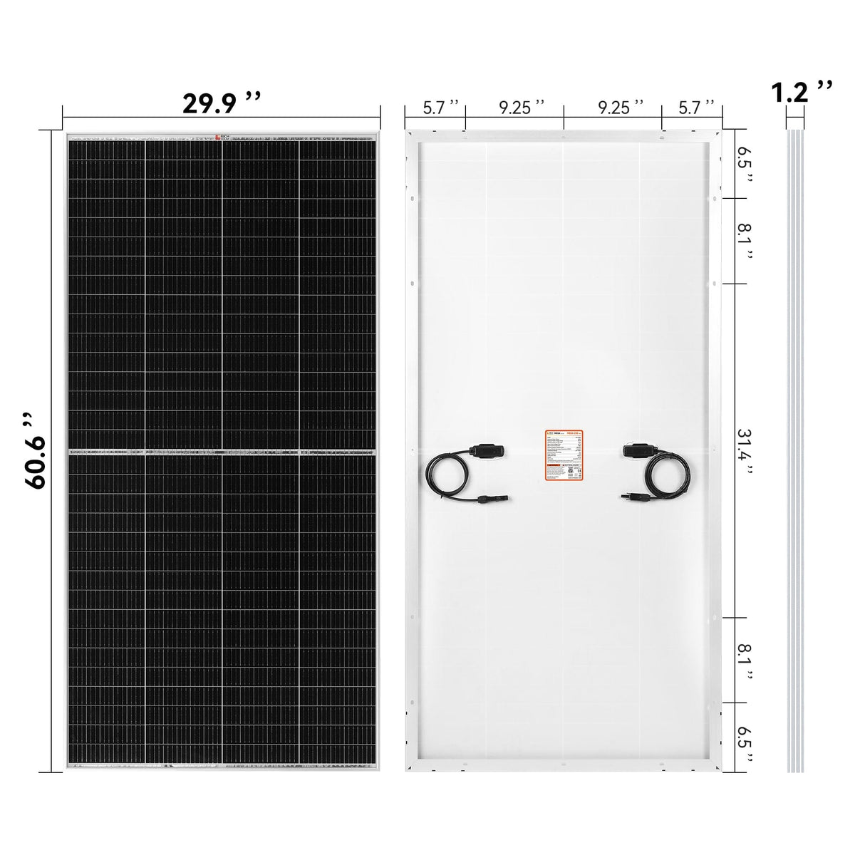RICH SOLAR MEGA 250 PRO | 250 Watt 24 Volt Solar Panel | Premium 24V Off-Grid Solar Panel for Campers, Tiny Homes, Cabins | 25-Year Output Warranty | UL Certified Rigid Solar Panels RICH SOLAR