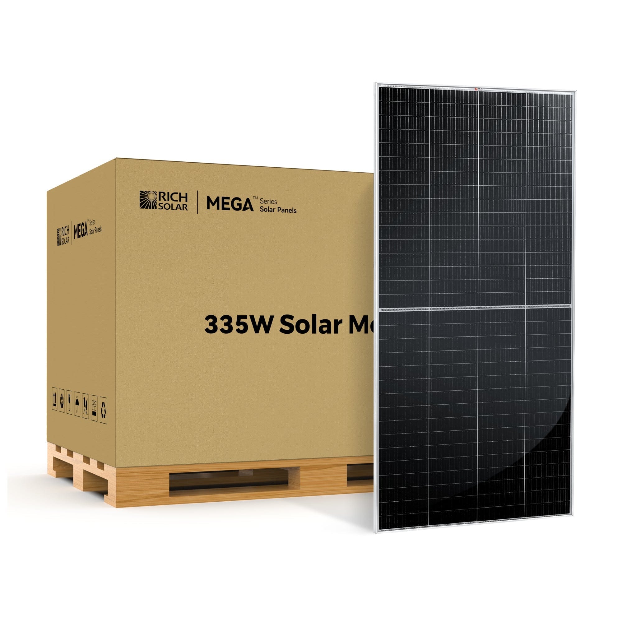 RICH SOLAR MEGA 335 | 335 Watt Solar Panel | Premium Grid-tie or Off-grid Solar Panel for Residential, Commercial, Agriculture | 25-Year Output Warranty | UL Certified Rigid Solar Panels RICH SOLAR