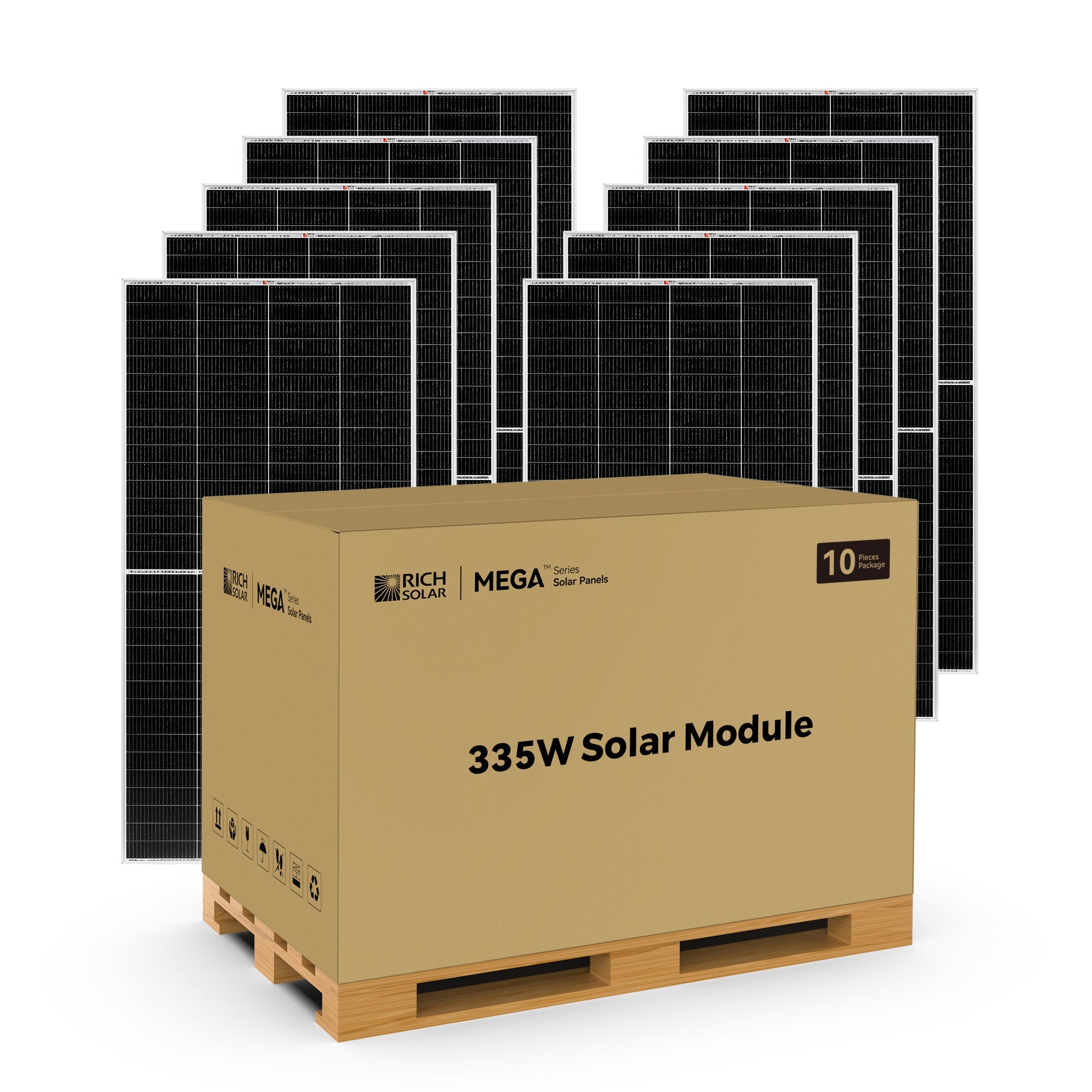 RICH SOLAR MEGA 335 - 335W Monocrystalline Solar Panel, UL Certified, 25-Year Warranty