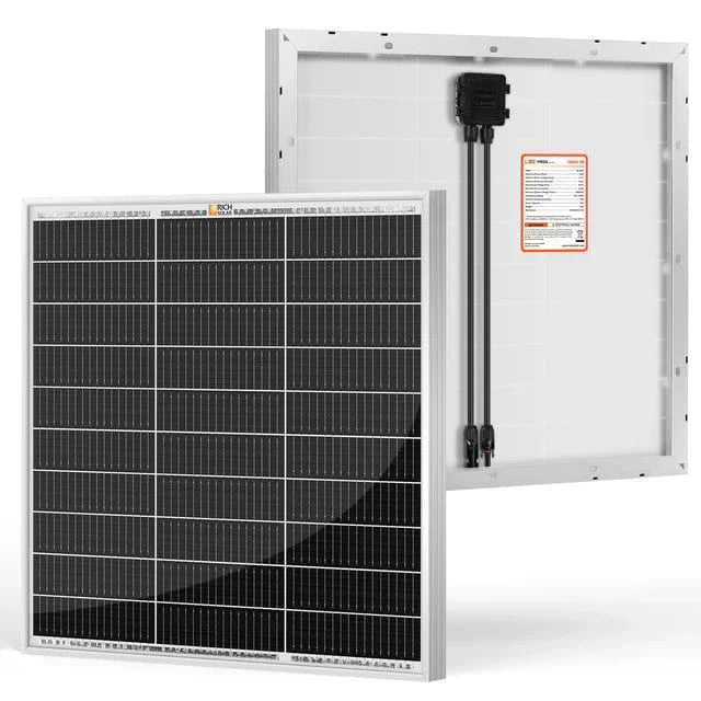 Rich Solar MEGA 50 | 50 Watt Solar Panel | Compact 12V Off-Grid Solar Panel for Boats, Vans, Trailers | 25-Year Output Warranty | UL Certified Solar Panels RICH SOLAR