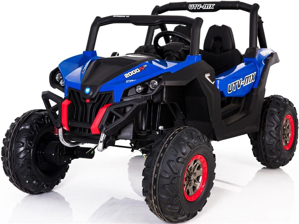 Mini Moto UTV 4x4 12v White (2.4ghz RC) Plastic Ride Ons MotoTec Blue