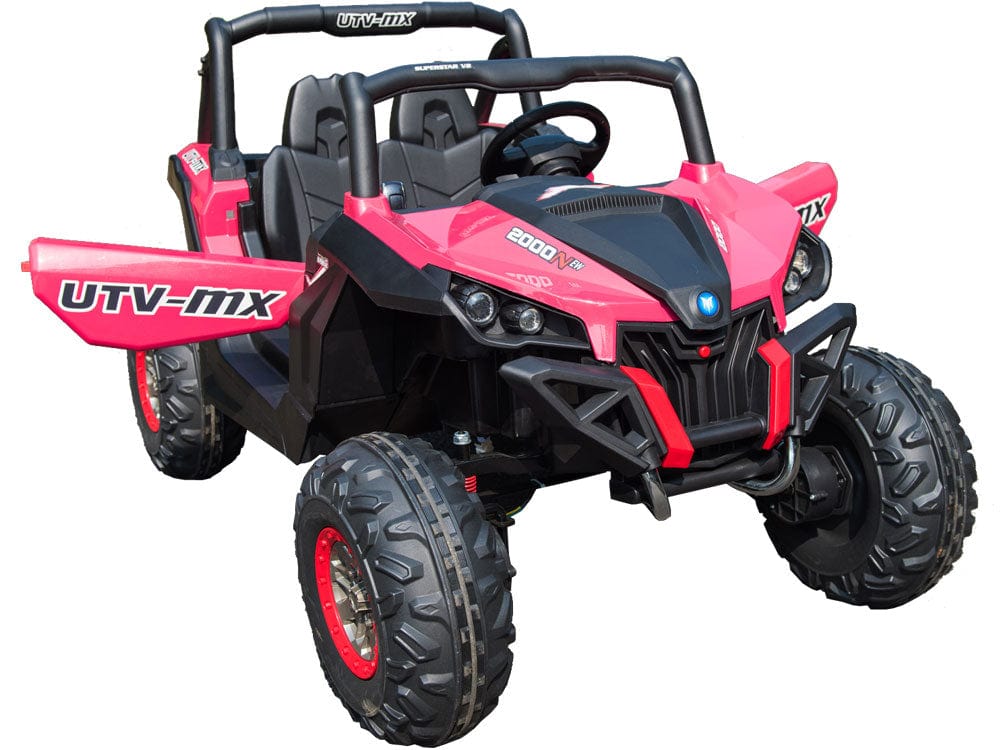 Mini Moto UTV 4x4 12v White (2.4ghz RC) Plastic Ride Ons MotoTec Pink