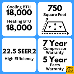 MRCOOL DIY 5th Gen E Star 18,000 BTU Single Zone Mini Split Complete System 230V with 25 ft. DIY Quick Connect Line Set and DIYPRO Cable, DIY-18-HP-WM-230D25-O Mini Split MRCOOL