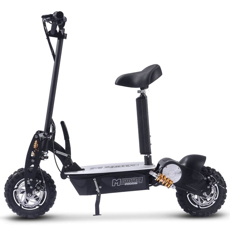 MotoTec 2000w 48v Electric Scooter Black Electric Scooters MotoTec