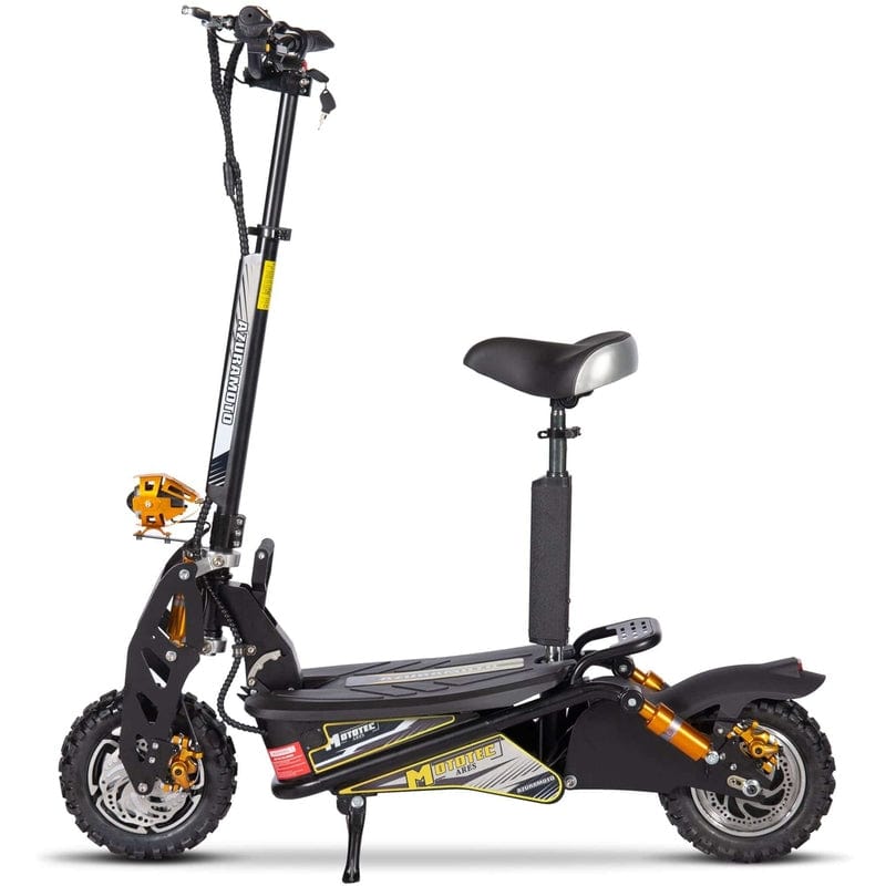 MotoTec Ares 48v 1600w Electric Scooter Black Electric Scooters MotoTec