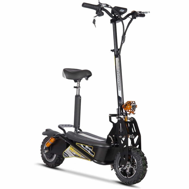 MotoTec Ares 48v 1600w Electric Scooter Black Electric Scooters MotoTec