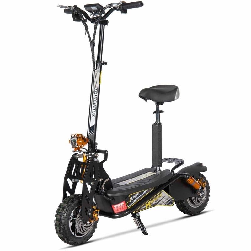 MotoTec Ares 48v 1600w Electric Scooter Black Electric Scooters MotoTec
