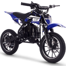MotoTec Big Alien 50cc 2-Stroke Kids Gas Dirt Bike Gas Dirt Bikes MotoTec Blue