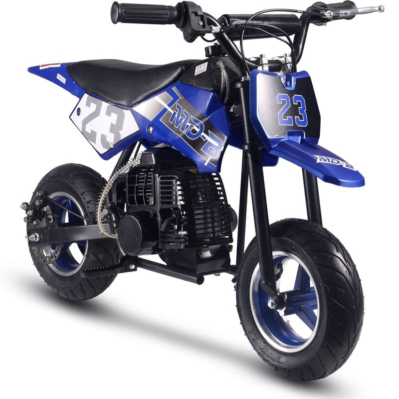 MotoTec Supermoto 50cc 2-Stroke Kids Dirt Bike Gas Dirt Bikes MotoTec Blue