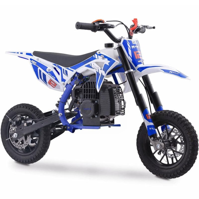 MotoTec Villain 52cc 2-Stroke Kids Gas Dirt Bike Gas Dirt Bikes MotoTec Blue