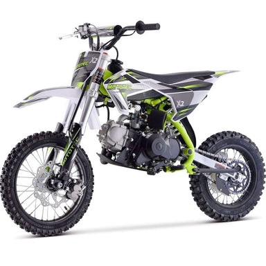 MotoTec X2 110cc 4-Stroke Gas Dirt Bike Green Gas Dirt Bikes MotoTec