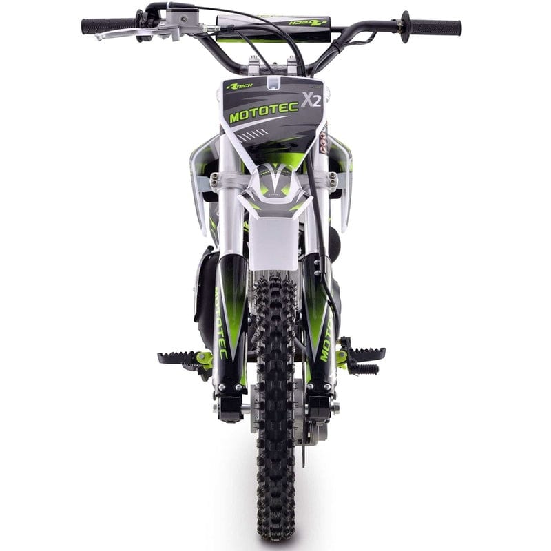 MotoTec X2 110cc 4-Stroke Gas Dirt Bike Green Gas Dirt Bikes MotoTec
