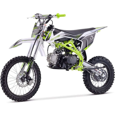 MotoTec X3 125cc 4-Stroke Gas Dirt Bike Green Gas Dirt Bikes MotoTec