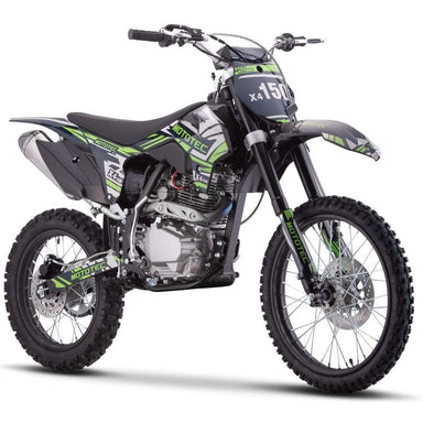 MotoTec X4 150cc 4-Stroke Gas Dirt Bike Black Gas Dirt Bikes MotoTec