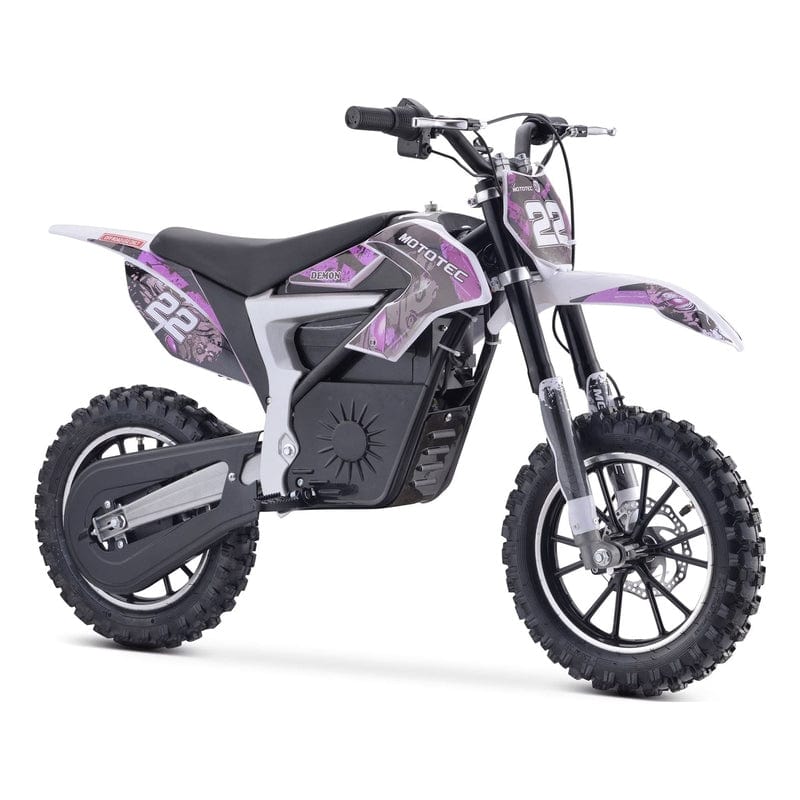 MotoTec 36v 500w Demon Electric Dirt Bike Lithium Electric Dirt Bike MotoTec Purple