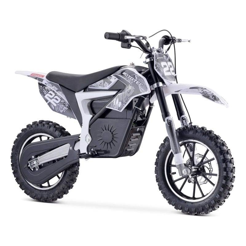 MotoTec 36v 500w Demon Electric Dirt Bike Lithium Electric Dirt Bike MotoTec White
