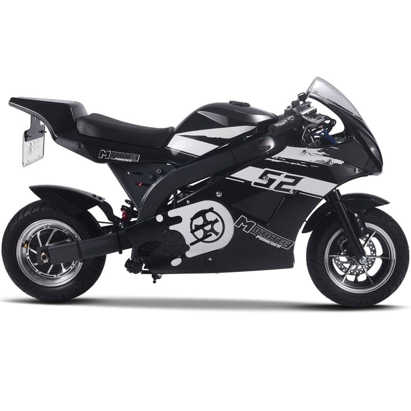 MotoTec 1000w 48v Electric Superbike Black Electric Pocket Bikes MotoTec