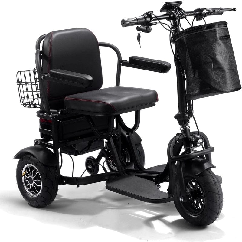 MotoTec Folding Mobility Electric Trike 48v 1000w Dual Motor Lithium Black Electric Trikes / Mobility MotoTec