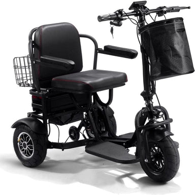 MotoTec Folding Mobility Electric Trike 48v 1000w Dual Motor Lithium Black Electric Trikes / Mobility MotoTec