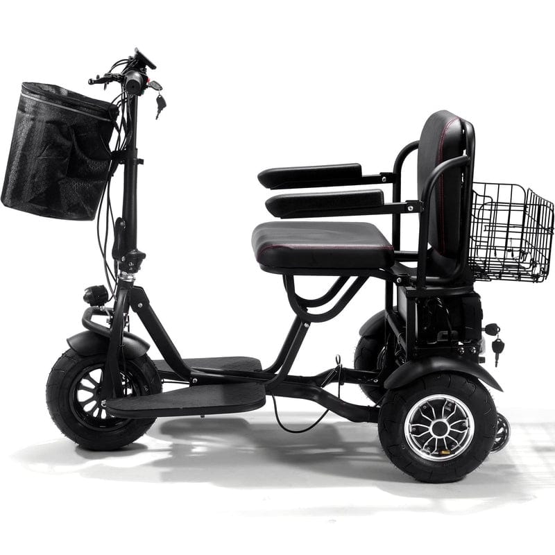 MotoTec Folding Mobility Electric Trike 48v 1000w Dual Motor Lithium Black Electric Trikes / Mobility MotoTec