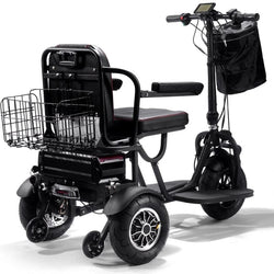 MotoTec Folding Mobility Electric Trike 48v 1000w Dual Motor Lithium Black Electric Trikes / Mobility MotoTec