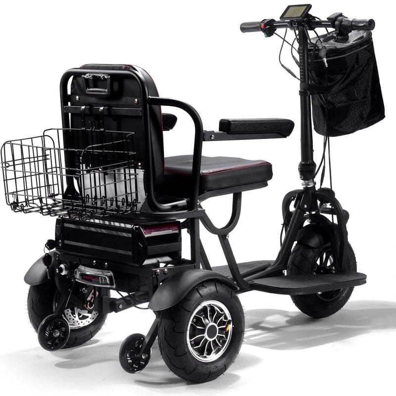 MotoTec Folding Mobility Electric Trike 48v 1000w Dual Motor Lithium Black Electric Trikes / Mobility MotoTec