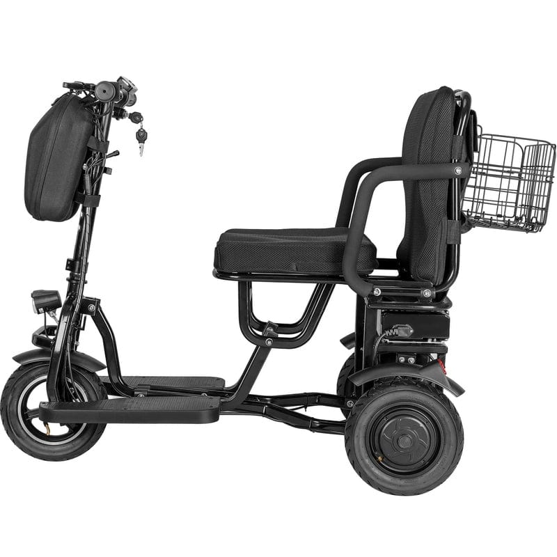 MotoTec Folding Mobility Electric Trike 48v 700w Dual Motor Lithium Black Electric Trikes / Mobility MotoTec