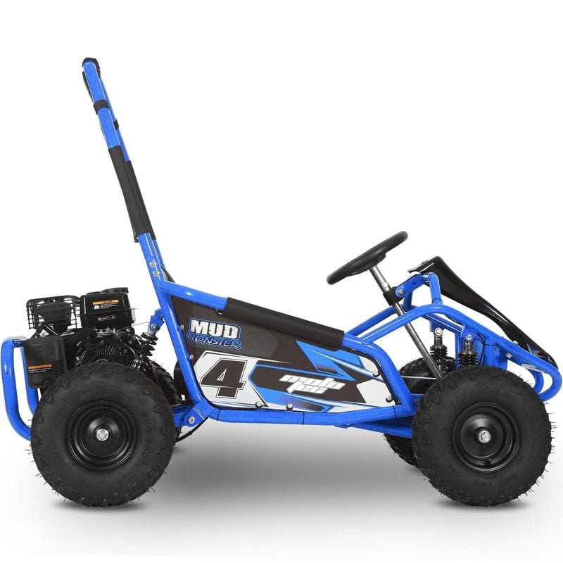 MotoTec Mud Monster Kids Gas Powered 98cc Go Kart Full Suspension Green Gas Go Karts MotoTec