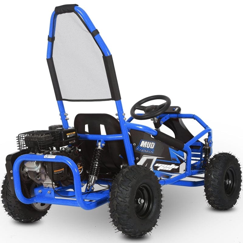 MotoTec Mud Monster Kids Gas Powered 98cc Go Kart Full Suspension Green Gas Go Karts MotoTec